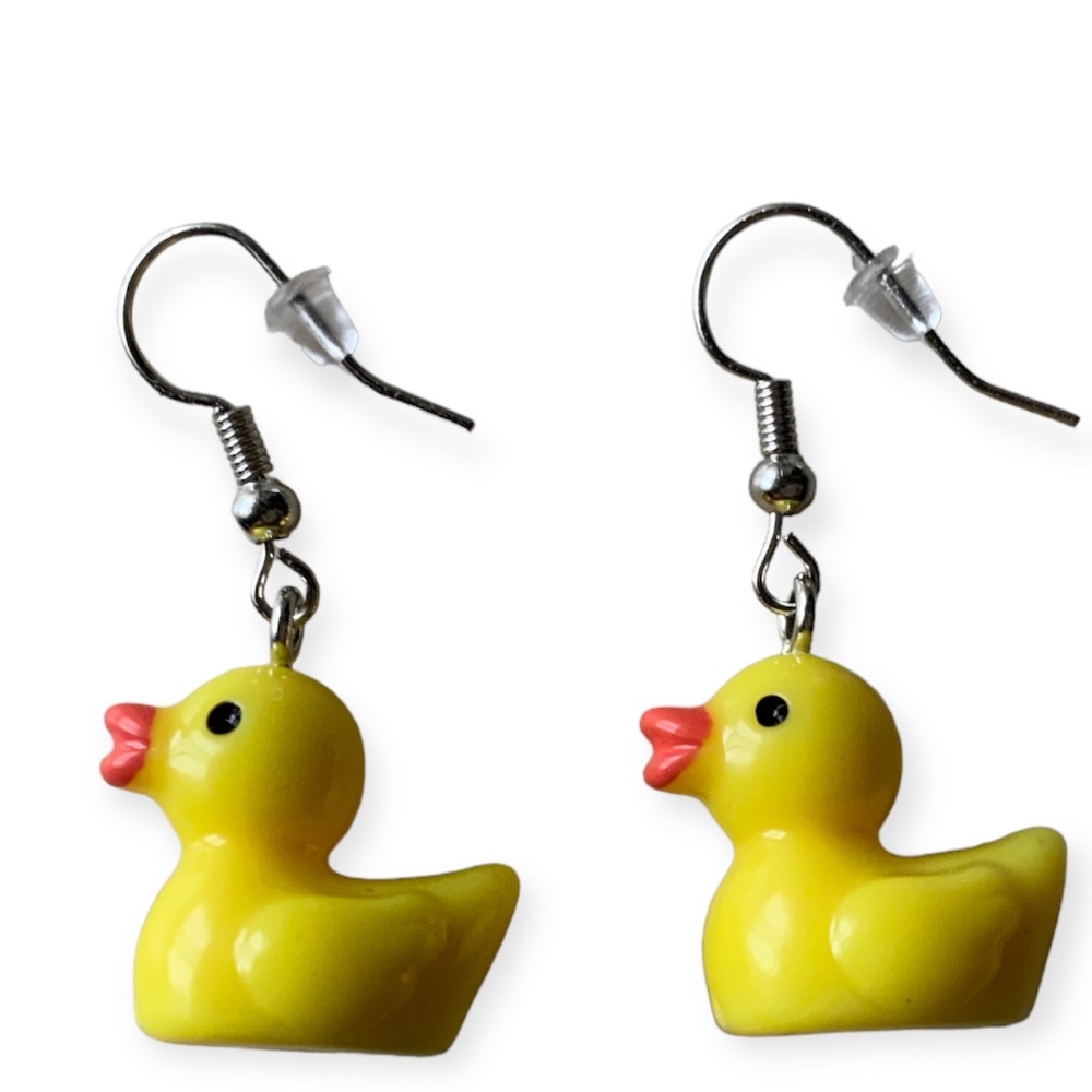New Handmade Cute Yellow Ducks Handcrafted Dangle Drop Earrings